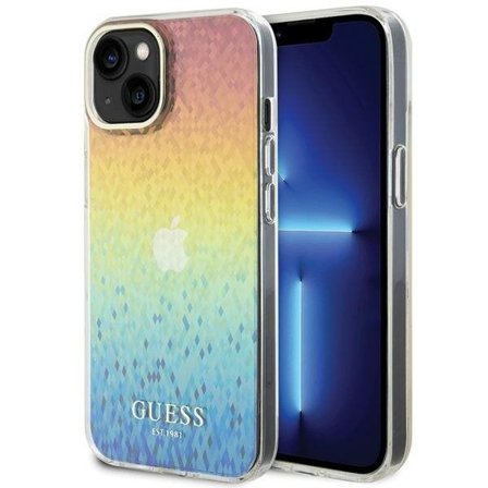 Guess IML Facetterad spegel Disco Iriserande fodral för iPhone 15 - flerfärgad