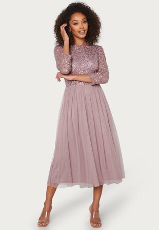 AngelEye Sequin Bodice Mid Dress Klær