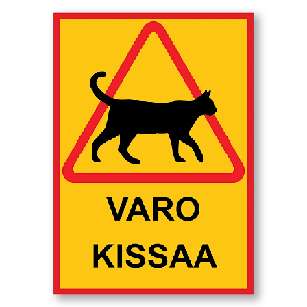 Kissan kyltti / Varoituskyltti Kissa - Kyltti