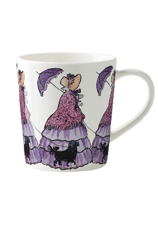 Design House Stockholm Elsa Beskow Mugg 40 cl with handle Aunt Lavender Glas Röd ONESIZE