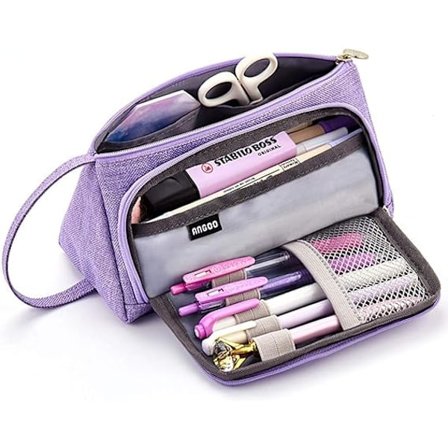 Suurikokoinen penaali, kynäkotelo, yksinkertainen paperitavaralaukku, järjestäjä kouluun, yliopistoon, toimistoon, teineille, tytöille, aikuisille, 