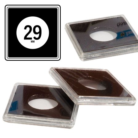 QUADRUM Intercept firkantede møntkapsler til mønt Ø 29 mm - 6 stk.
