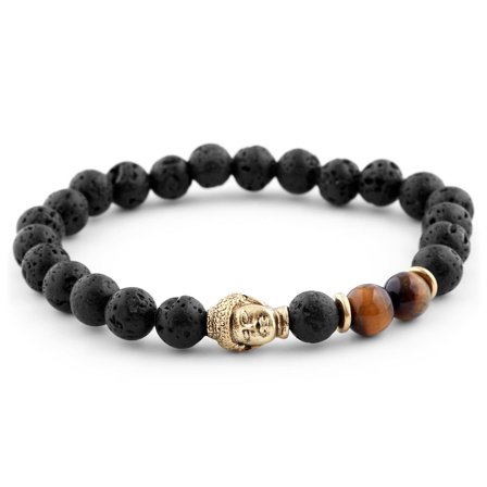 Bracelet noir Hommage à Bouddha pour hommes