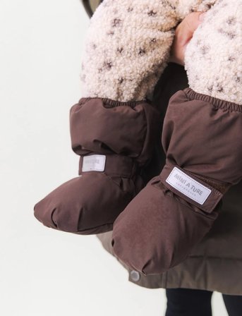 MINI A TURE Matwinn Fleece Lined Winter Outdoor Sock. Grs - Brown - 0-6M