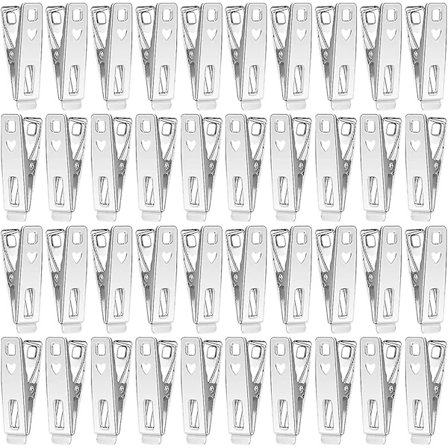 40 Rustfrie Tøj Klemmer i Rustfrit Stål til Vasketøj