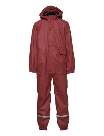 Pu Rain Set W. Sherpa Lining/Susp 104 Red Mikk-Line
