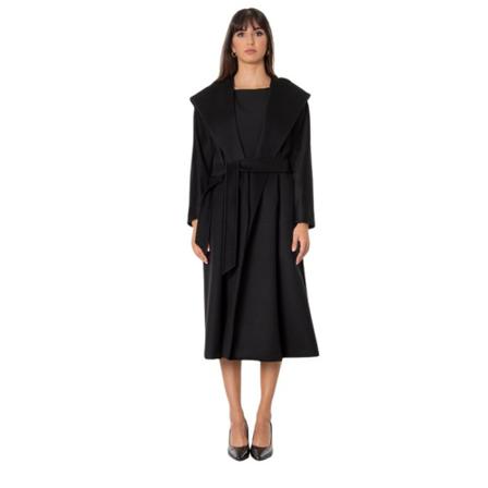 Max Mara Studio, Belted Coats Zwart, Dames, Maat:M