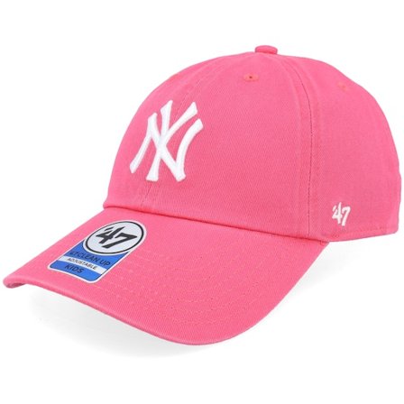 47 Brand - Rosado unconstructed Gorra - Kids New York Yankees MLB Clean Up Cap Berry Dad Cap @ Hatstore