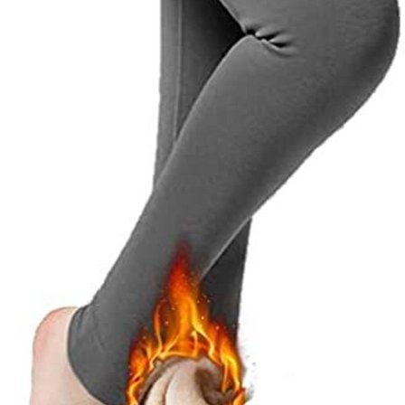 Termiske leggings for kvinner, fôrede stramme stretchbukser med høy midje