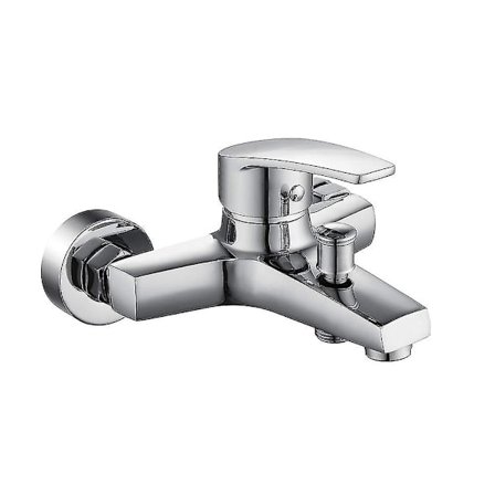 Hållbar mässingsblandare för badkar med dusch, väggmonterad, koppar-krom