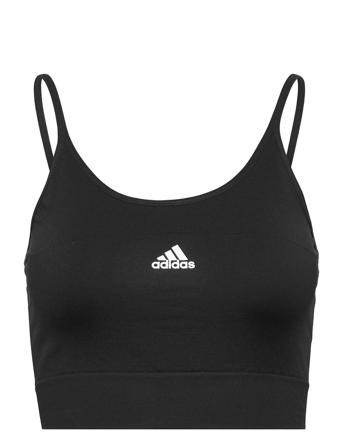 W Sml Spagcrop Crop Tops Sleeveless Crop Tops Sort Adidas Performance