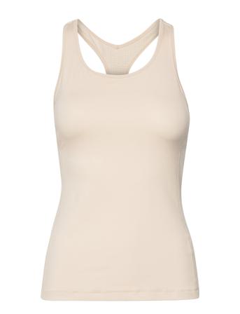 Essential Racerback With Mesh Insert T-shirts & Tops Sleeveless Beige Casall