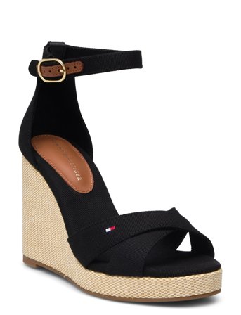 Tommy Hilfiger Flag High Wedge Espad Crisscross - Black - 39