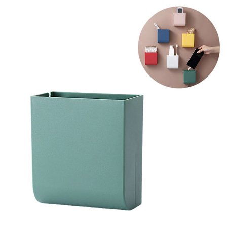 Vægmonteret multifunktionel fjernbetjeningsopbevaringsboks grøn farve mobiltelefonholder