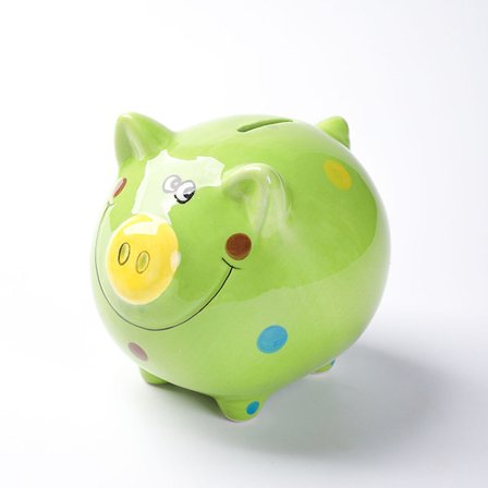 Vert-Gifts Stor Sparegris med Hjerter for Barn og Voksne grønn