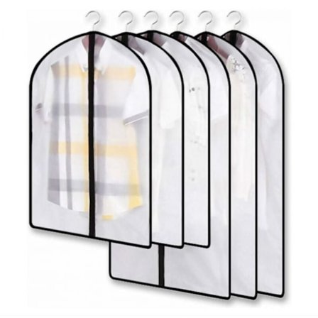 Klar Mølsikker Beklædningspose Støvtæt Tøjbetræk Sæt Ideel til Beskyttelse af Tøj Skjorte og Jakkesæt i Skabet