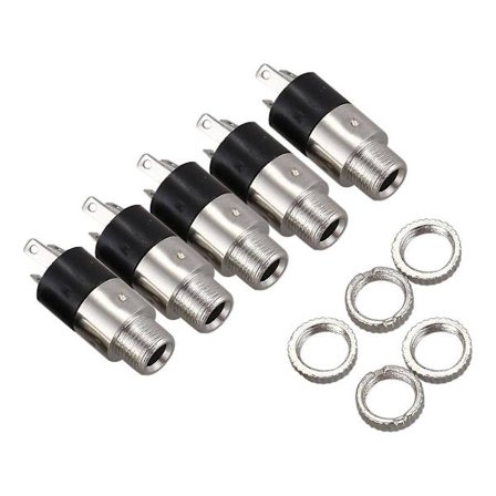 5 stk. 3,5 mm stereo jack panelmonteringskontakt