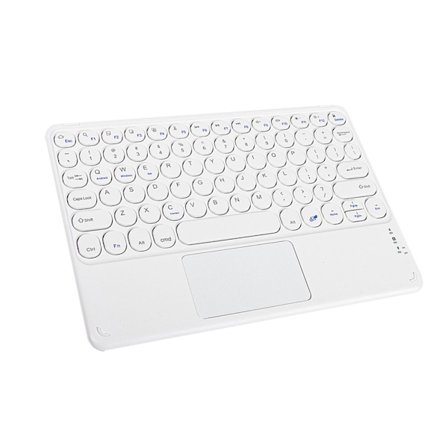 Bluetooth-tangentbord med runda tangenter och pekplatta - Kompatibelt med iPad, surfplattor och smartphones