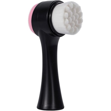 Ansiktsbørste 2 i 1, Ansiktsrensebørste med ultrafine myke børstehår, pore-dyprensende silikon dobbeltsidig ansiktsvask skrubbebørste