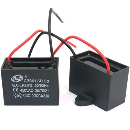2 st CBB61 8uF 450V AC 50/60Hz Fläktmotorkondensator