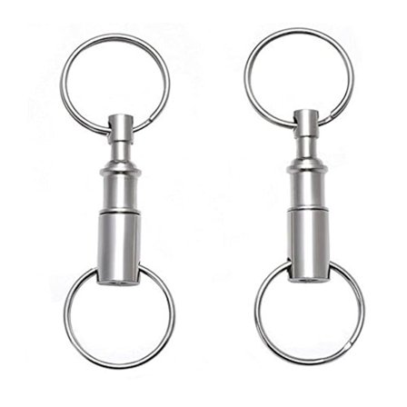 Dubbla avtagbara nyckelringar med snabbkoppling, praktiska för resor och friluftsliv