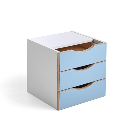 Schubladeneinsatz RICO, 3 Schubladen, himmelblau