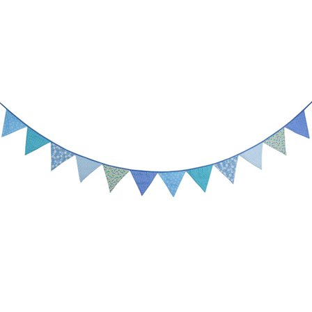 2 stk 10,5 fot stoff vimpel banner blå blomster vintage vimpel flagg gjenbrukbar bomull trekant flagg girlander