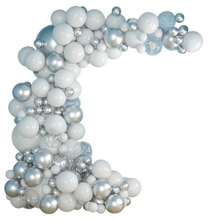 Ilmapallokaari-setti metallisella konfetilla