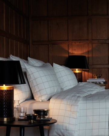 Lexington Hotel dynetrekk i lett flanell Hvit/Lys beige