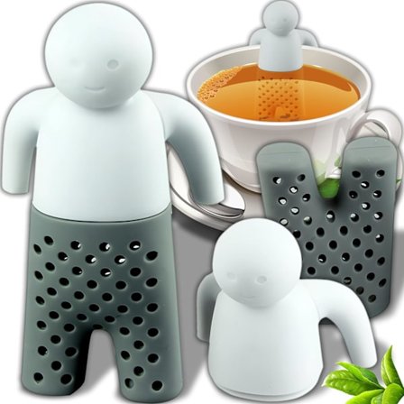 Silikon teholder - til løs te, fint tefilter, genanvendelig egnet til de fleste tekopper, tebowle