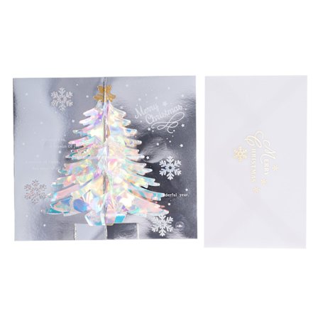 3D joulukortti 3D Pop Up kimalteleva joulukuusi onnittelukortti siunauslahjat laululla kirjekuori