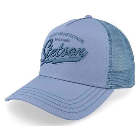 Stetson - Blå trucker Keps - American Heritage Classic Dusty Blue A-Frame Trucker @ Hatstore