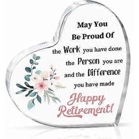 Gaver til pensjonerte kvinner, personlig akrylplakett