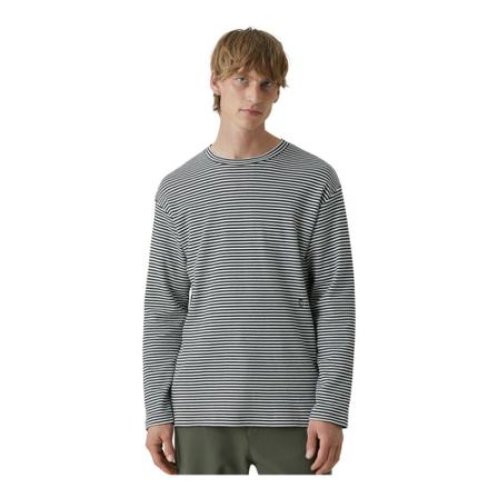 Closed striped longsleeve t-shirt , Zwart , Heren , Maat: XL