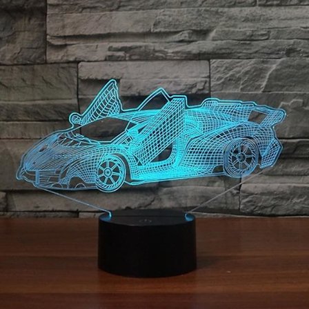 Uregelmessig 3D nattlys nattlampe kreativ USB 1 stk