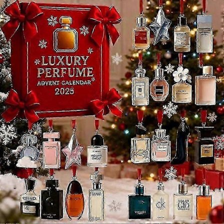 Julekalender 2025 - 24 dages nedtællingskalender Parfume blind box Akrylpynt, Der er 24 vedhæng, eksklusive parfume