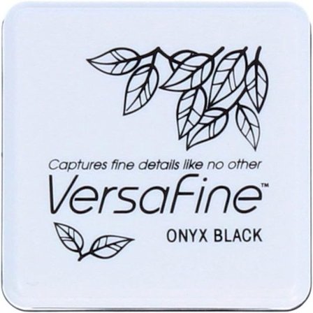 Versafine - Tsukineko - Musta - 3 x 3 cm - Nopea kuivuminen - Ihanteellinen pieniin töihin
