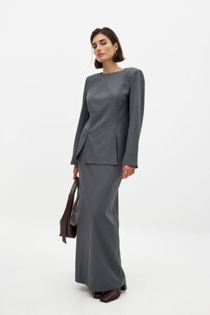 NA-KD Jupe longue - Jupes longues - Gris - EU 32