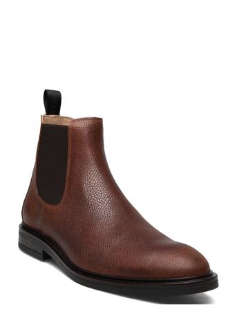 Booties - Flat - With Elastic Chelsea-saappaat Bootsit Brown ANGULUS