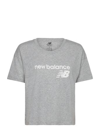 Classic Core Stacked T-Shirt T-shirts & Tops Short-sleeved Grå New Balance*Betinget Tilbud