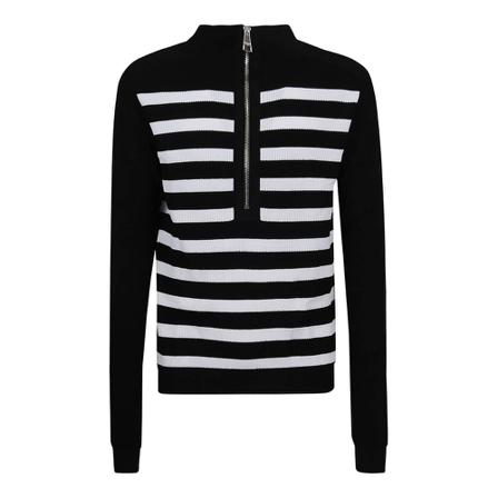 Balmain Stripes Fitted Trucker Tröja svart, Herr, Herr, Storlek: XL