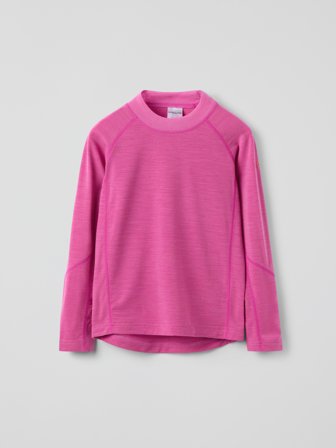 Polarn O. Pyret - Long-sleeve base layer top wool blend - 122|128 - Childrenswear - pink
