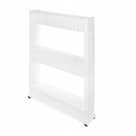 Smal Rulle Vogn i Plastik til Køkken og Badeværelse - Hvid