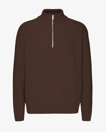 Merino Quarter Zip - Coffee Brown - Male - XL