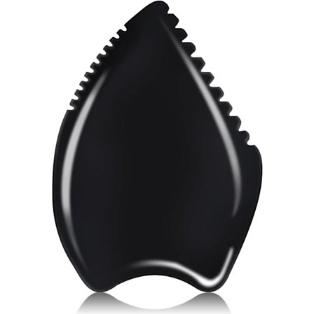 Gua Sha-massageverktyg, svart Bianstone Guasha-bräda för ansikte och kropp, naturligt jadesten Gua Sha-ansiktsverktyg