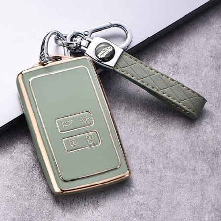 Lysegrøn Renault nøglering TPU materiale 4 knapper