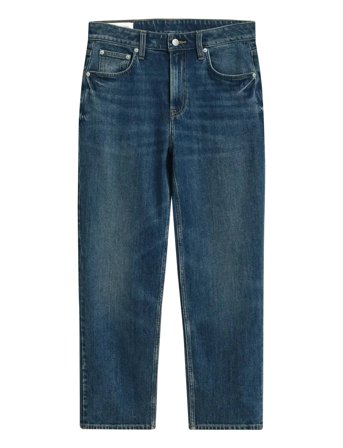 GANT Cropped Straight Stretch Jeans - Blue - 33