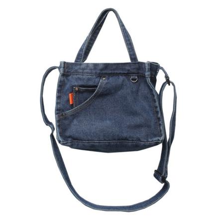 Høj kvalitet Denim Kvinder Lille skuldertaske Casual Tote Bag dark blue