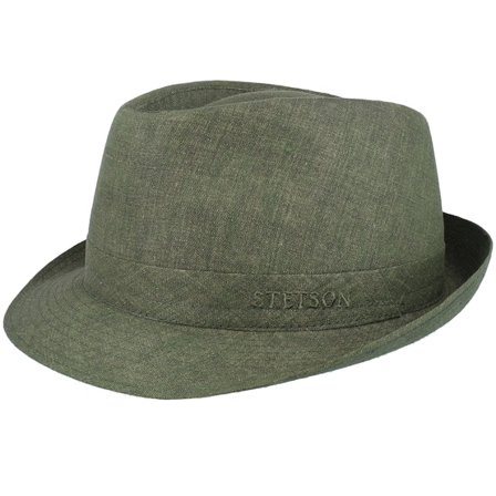 Stetson - Green - trilby - Hat - Linen Olive Trilby - Hatstore