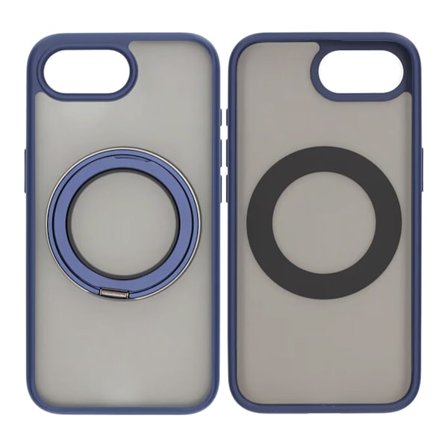 Matte case 360 rotating bracket Mobile Phone Case For iPhone 16E Blue